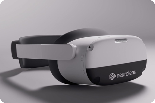 Casque de réalité virtuelle utilisé pour la thérapie visuelle en optométrie